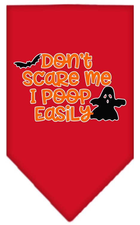 Don't Scare Me, Poops Easily Screen Print Bandana Red Large